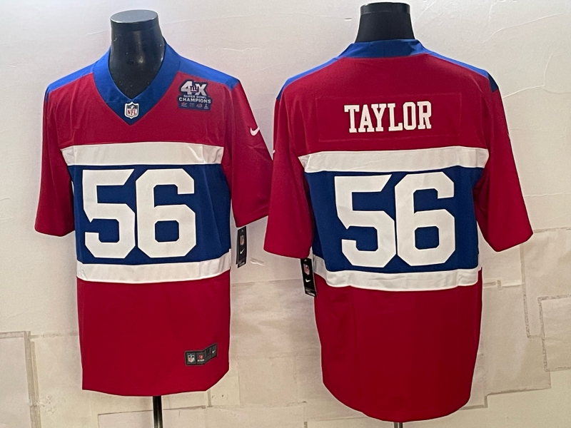 Men New York Giants #56 Taylor red Nike 2026 NFL Game Jersey 102500->->Custom Jersey